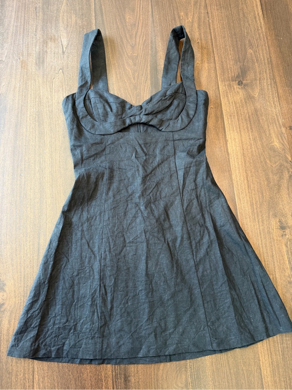 Zara Linen Blend Bustier Mini Dress
